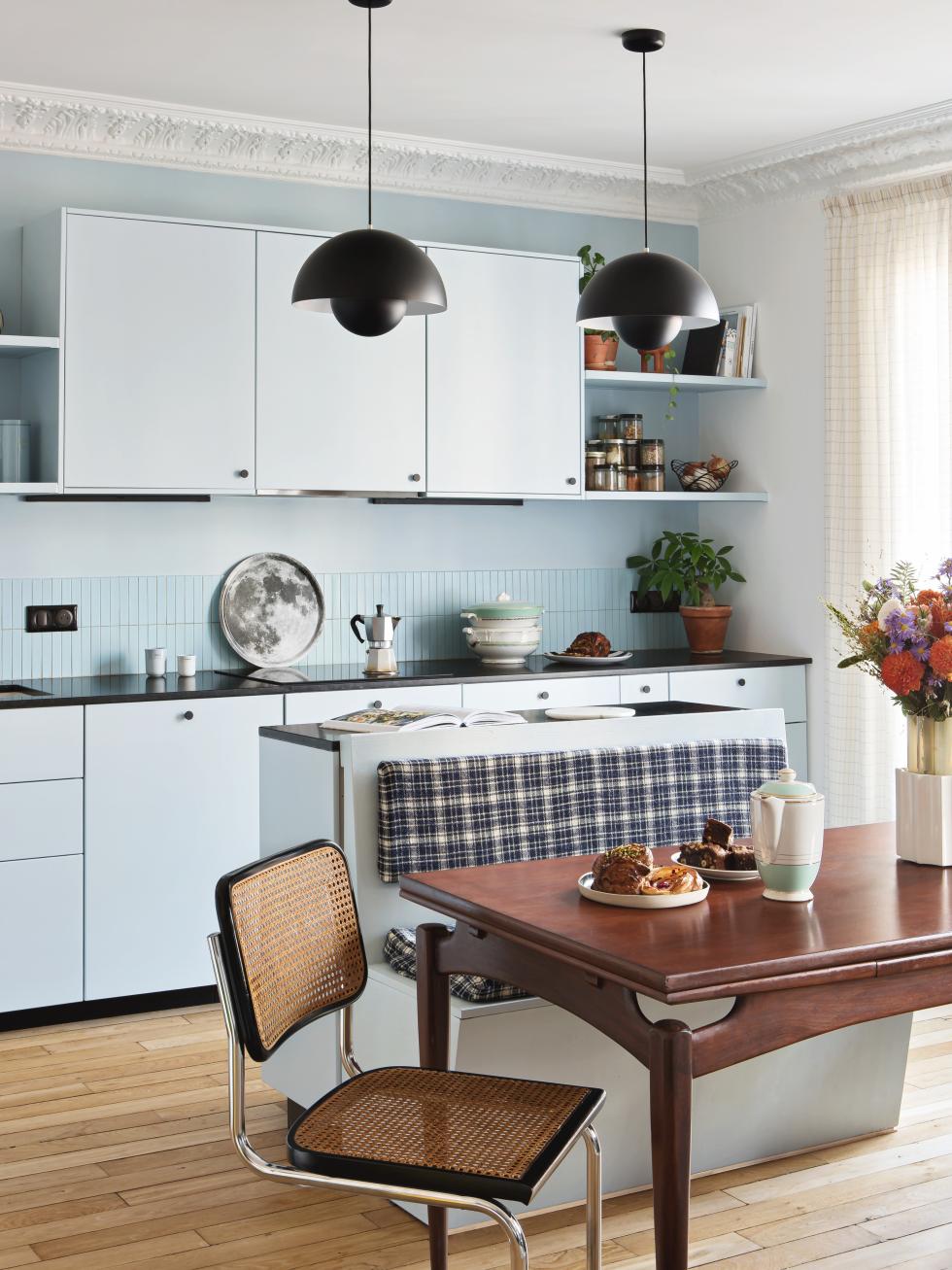 CUISINE CIEL VOILE NOIR BANQUETTE