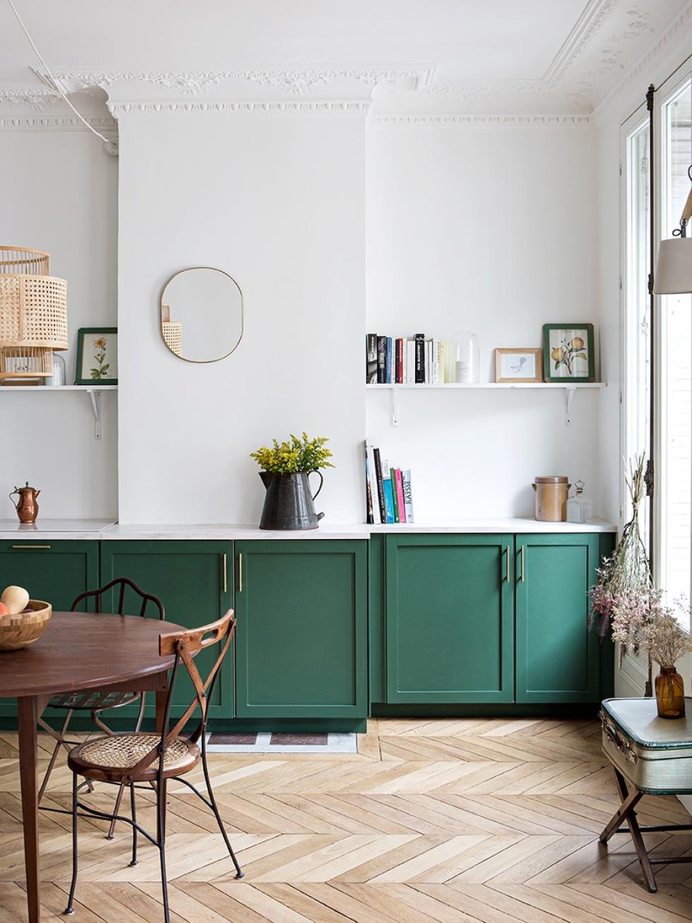 Cuisine shaker vert sauvage