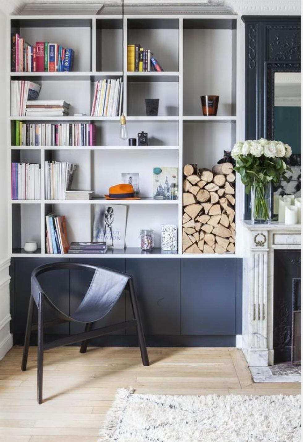 IKEA Hack: Zweifarbiges Bücherregal in Blau 02 - Bleu nuit & Weiß aus Metod Korpussen