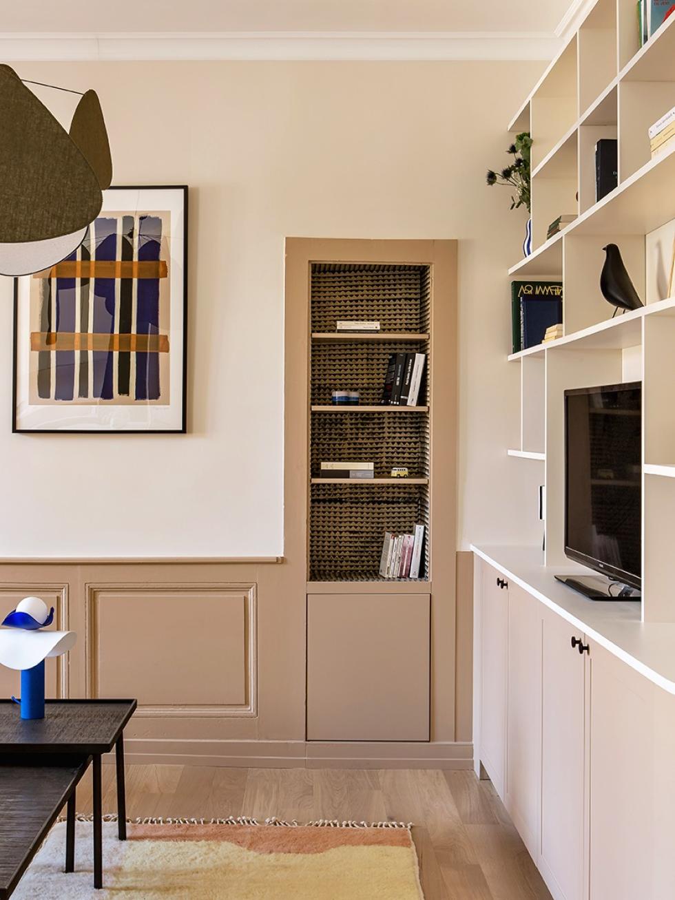 Niche bibliothèque Moka dans le salon