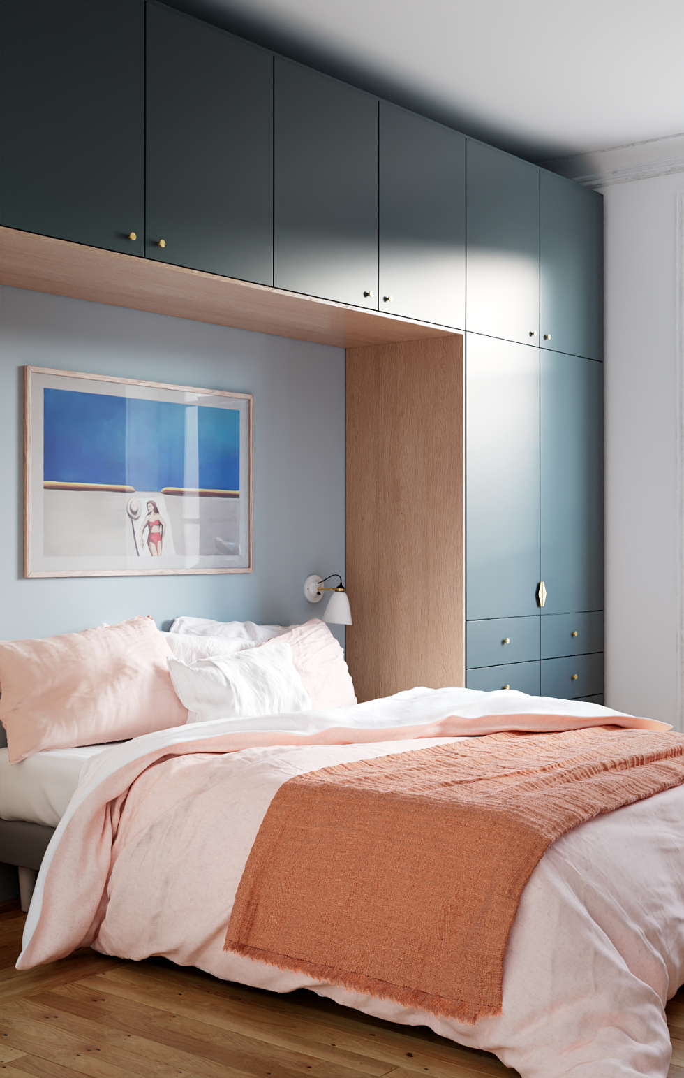 Am Kopfende des Bettes