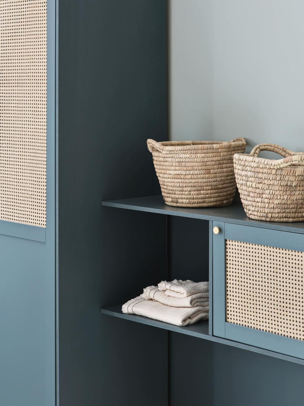 Lingère cannage Bleu paon