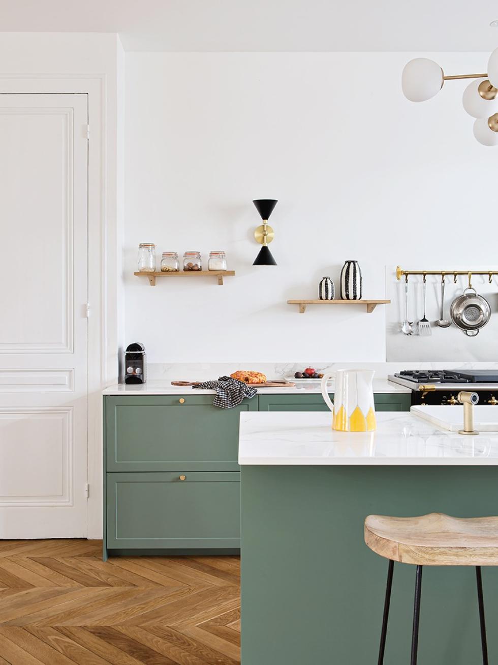 Cuisine shaker vert de gris