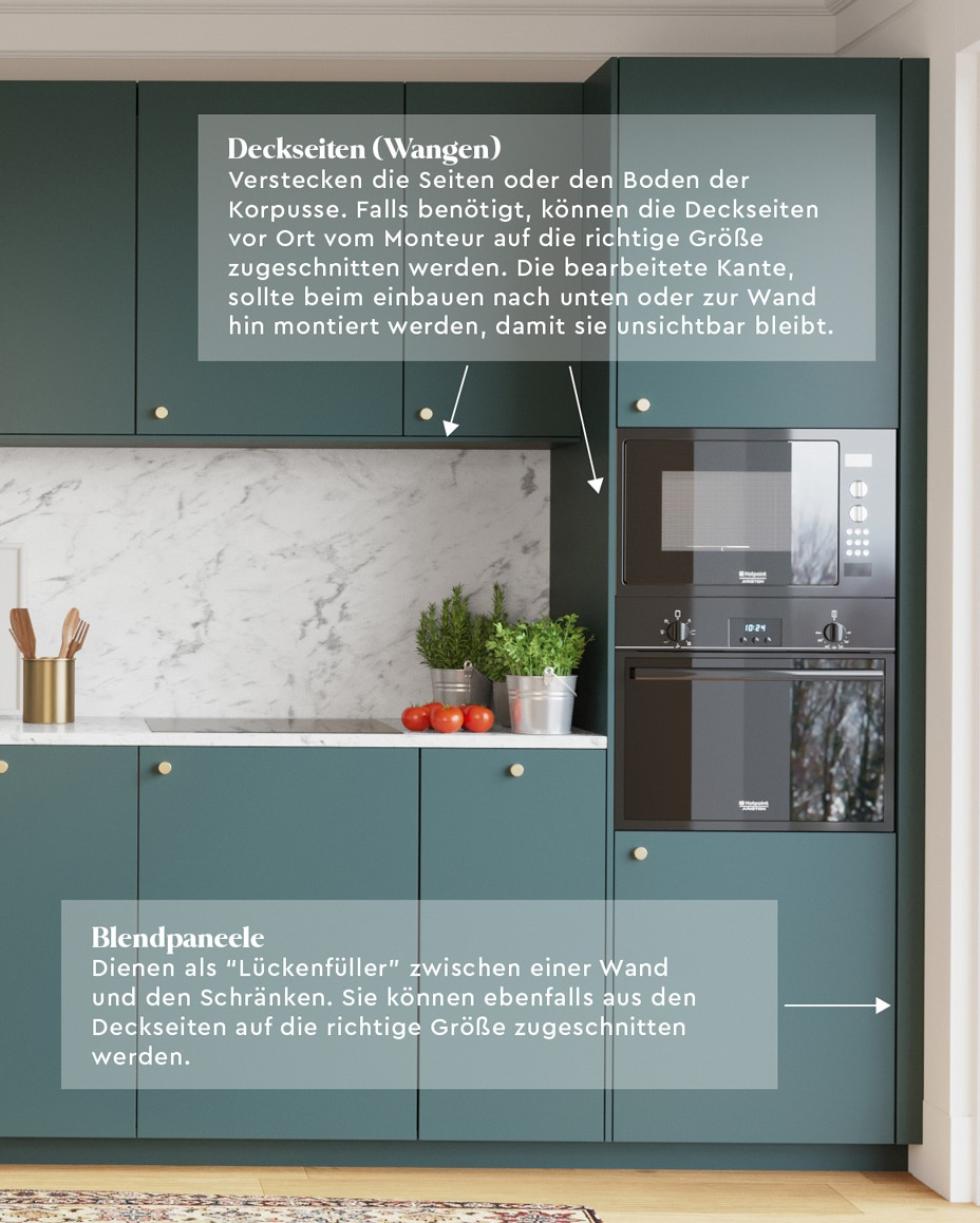 Küche mit Blenden in Blau 04 - Ciel voilé