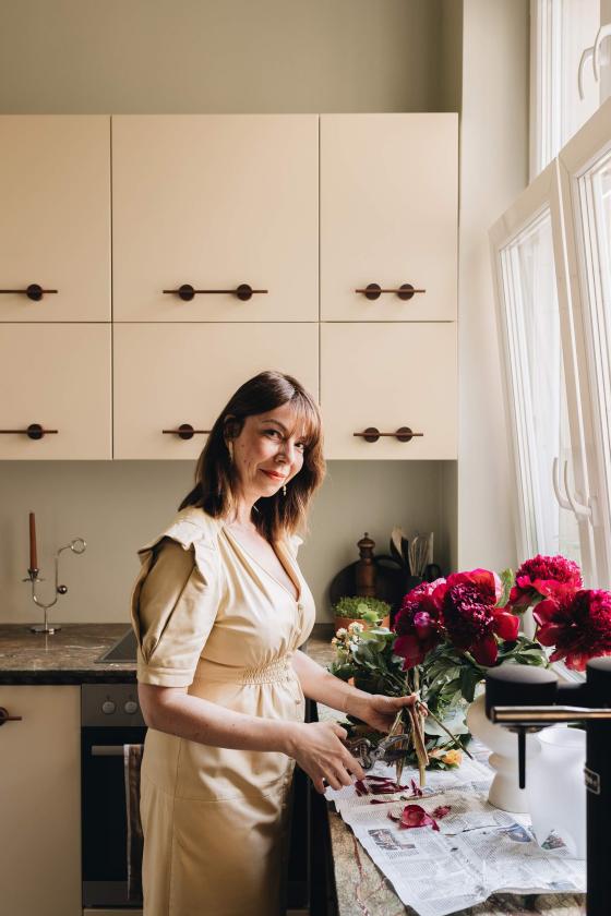 Tanja Demmerath in her Sable kitchen by Plum Living.
