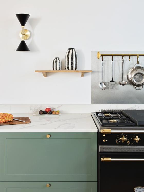 Cuisine shaker vert de gris