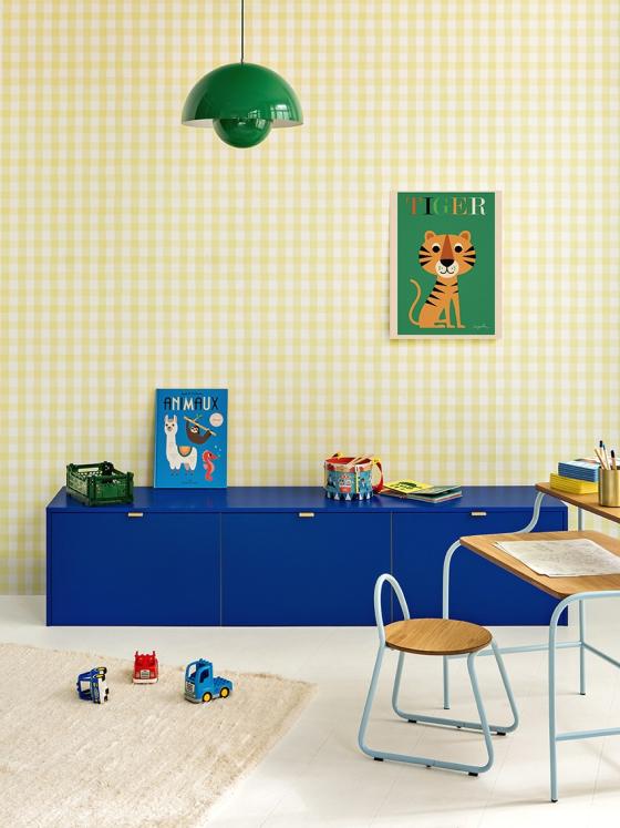 Papier peint Le Petit Vichy Plum Living x Papermint en teinte Lemonade