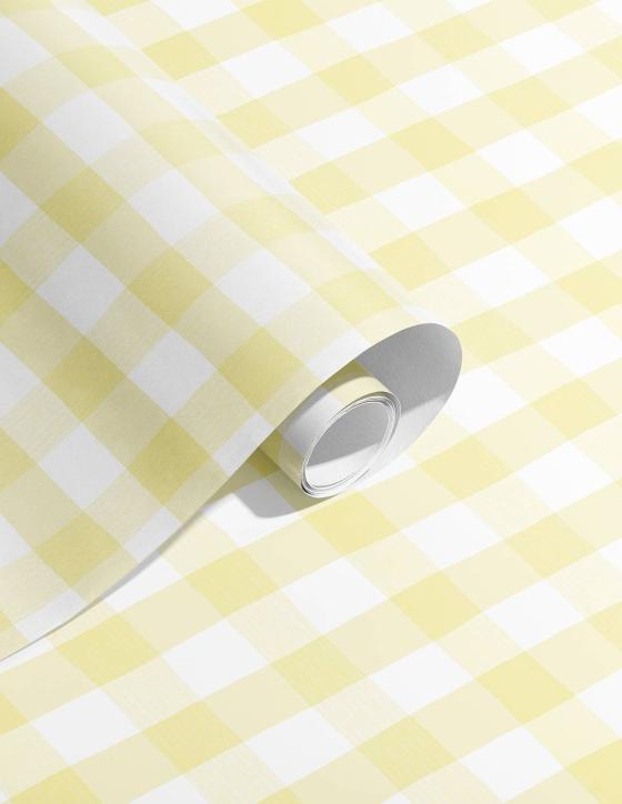 Papier peint Le Petit Vichy Plum Living x Papermint en teinte Lemonade