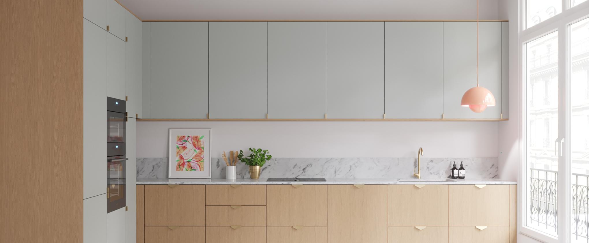 Cuisine bicolore noir vert