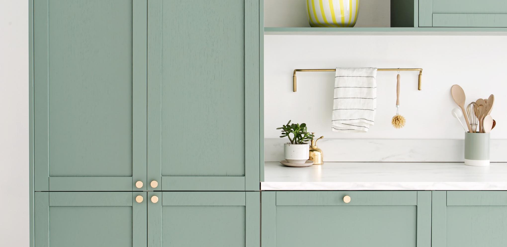 Kitchen in framed Green 03 - Vert de gris