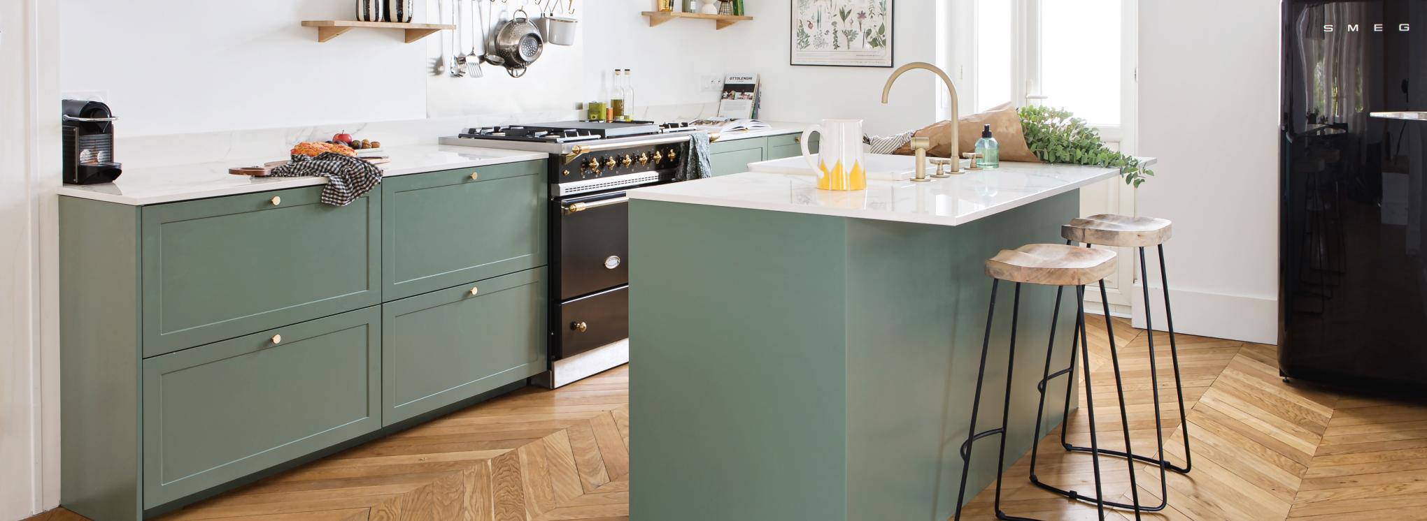 Cuisine shaker bleu gris