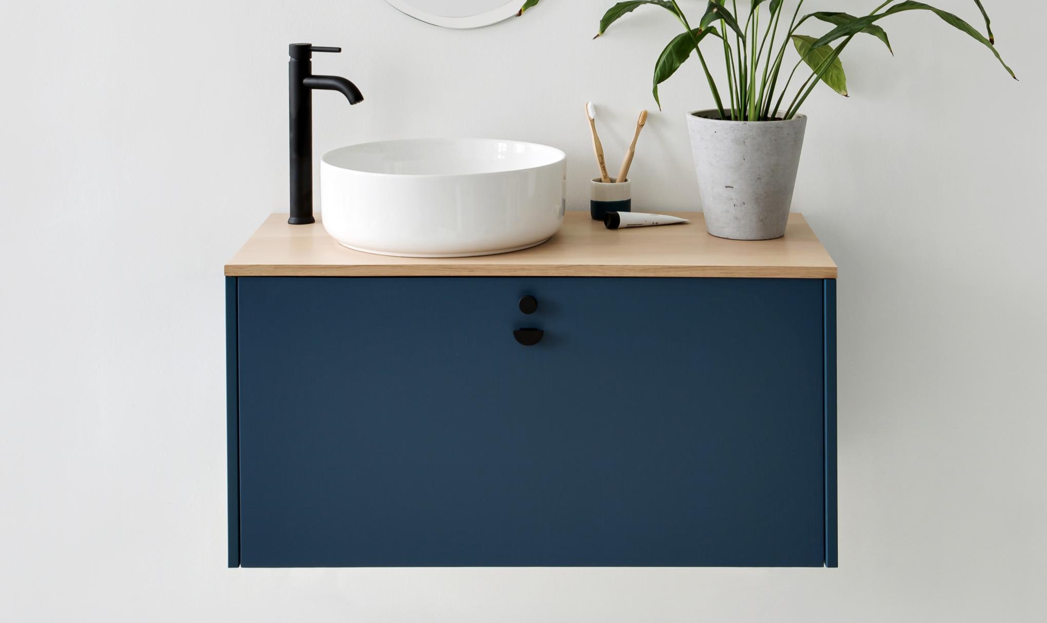 meuble vasque bleu gris