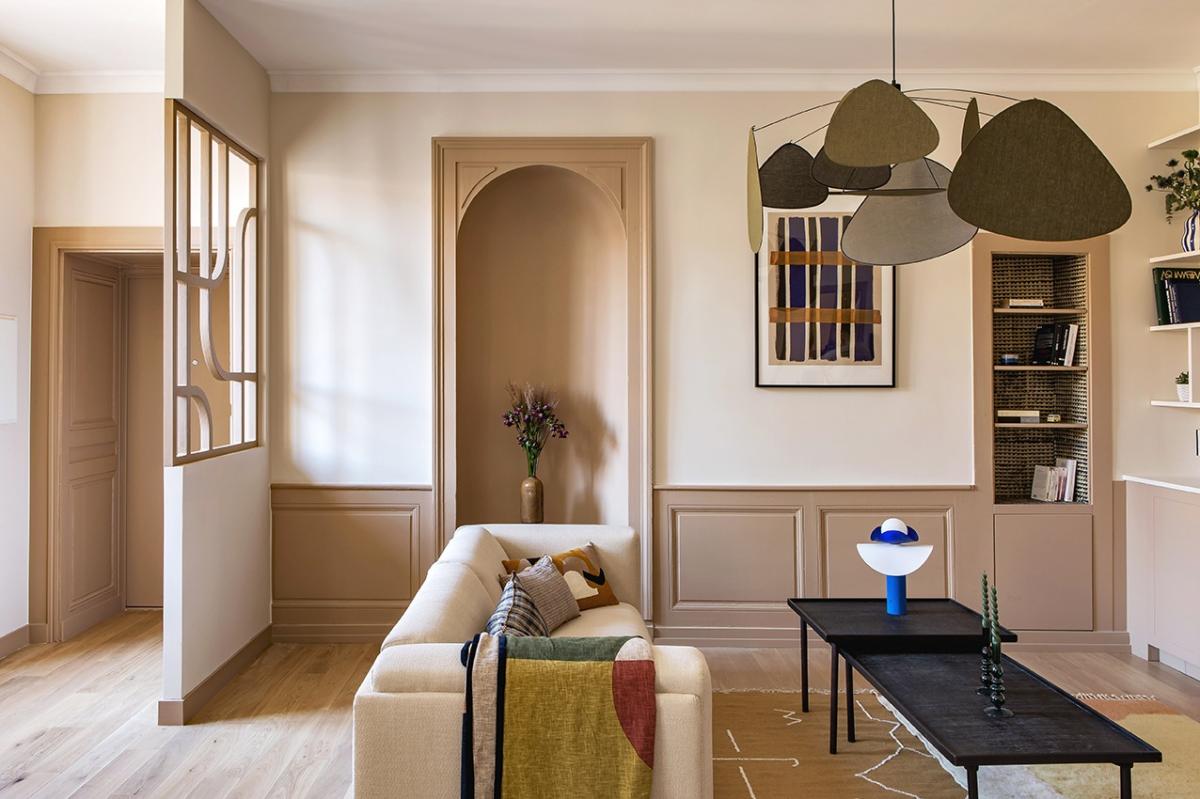 Salon ouvert avec claustra sur mesure