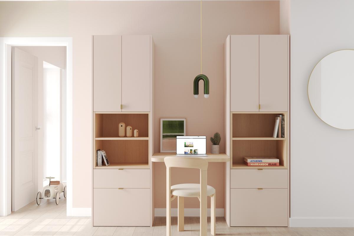 Bureau rose calcaire