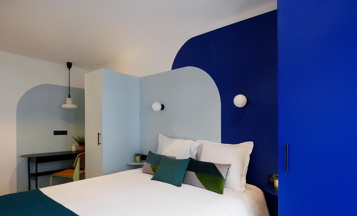 tête de lit bicolore