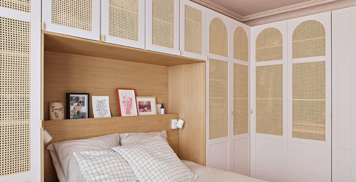 Dressing tête de lit beige rosé