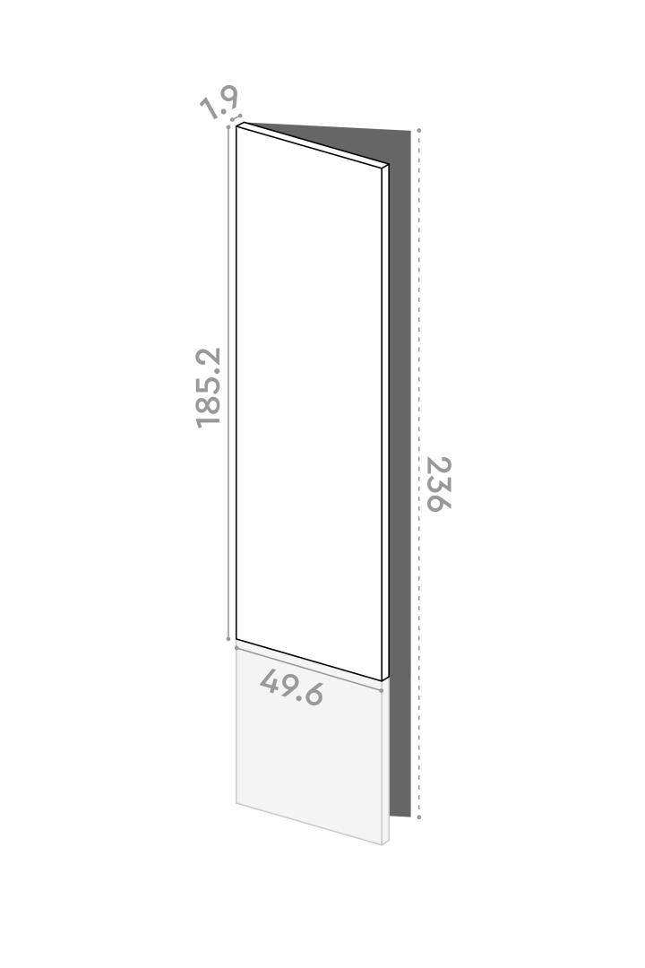 Tür 50x185cm - linke Scharniere