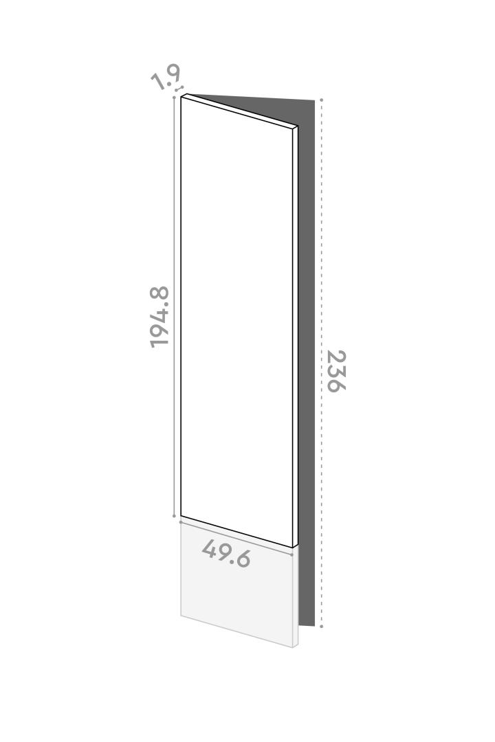 Porte 50x195cm - charnières à gauche
