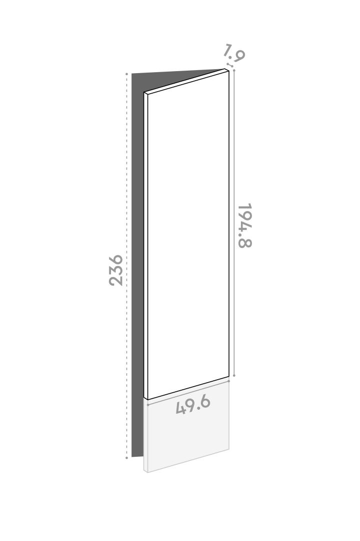 Porte 50x195cm - charnières à droite