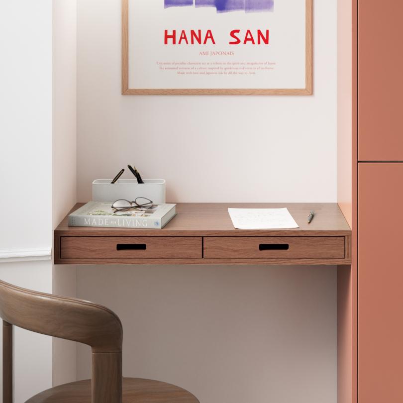 Plateau Secretary Noyer naturel