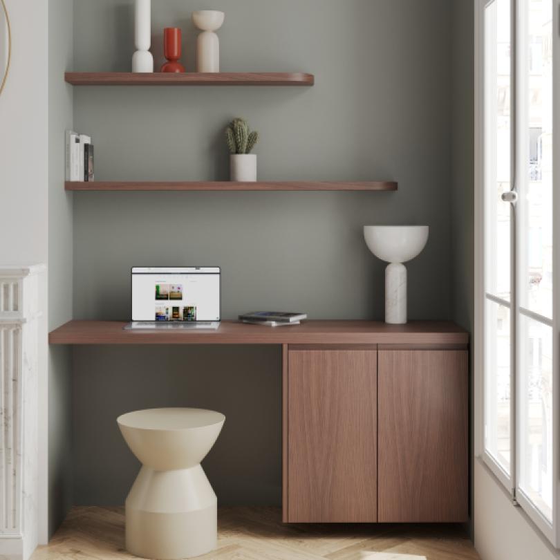 Plateau Square Noyer naturel