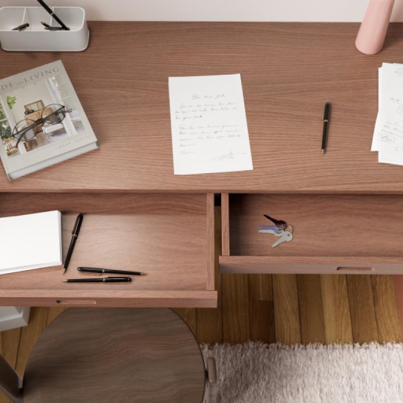 Plateau Secretary Noyer naturel